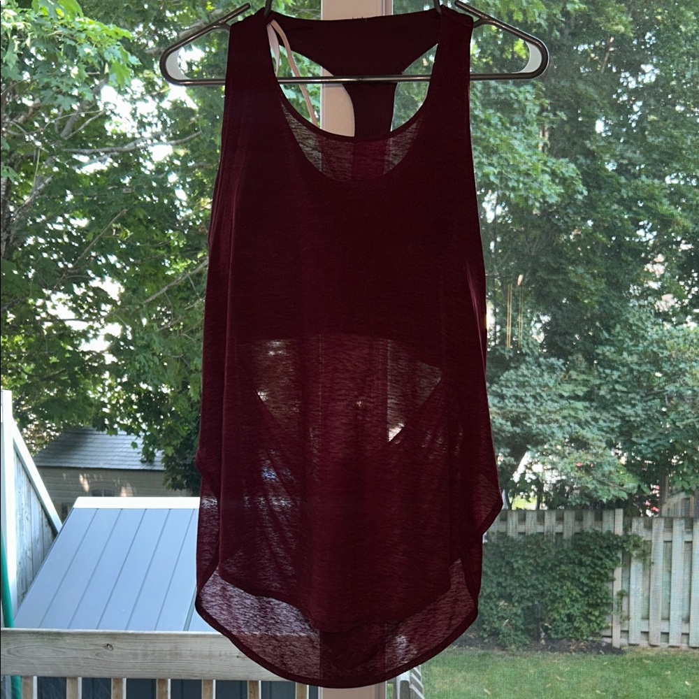 Athletic Burgundy Sleeveless Top